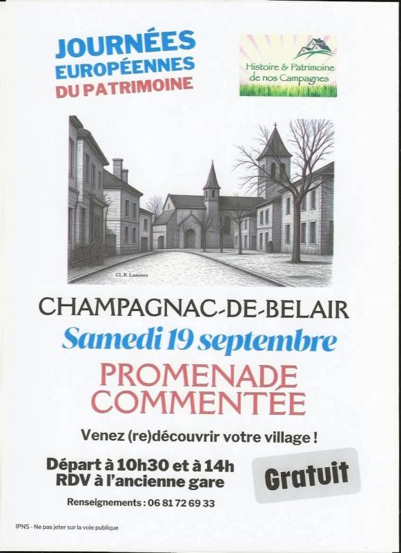 Journées européennes du patrimoine : visite commentée de Champagnac-de-Belair