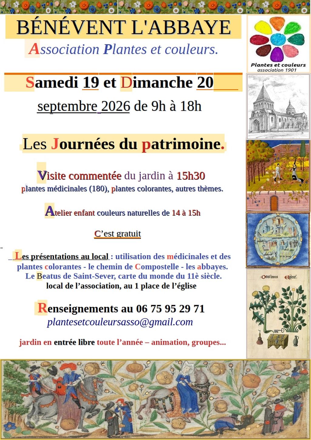 Journées du Patrimoine : accueil et visite au jardin et à l'atelier