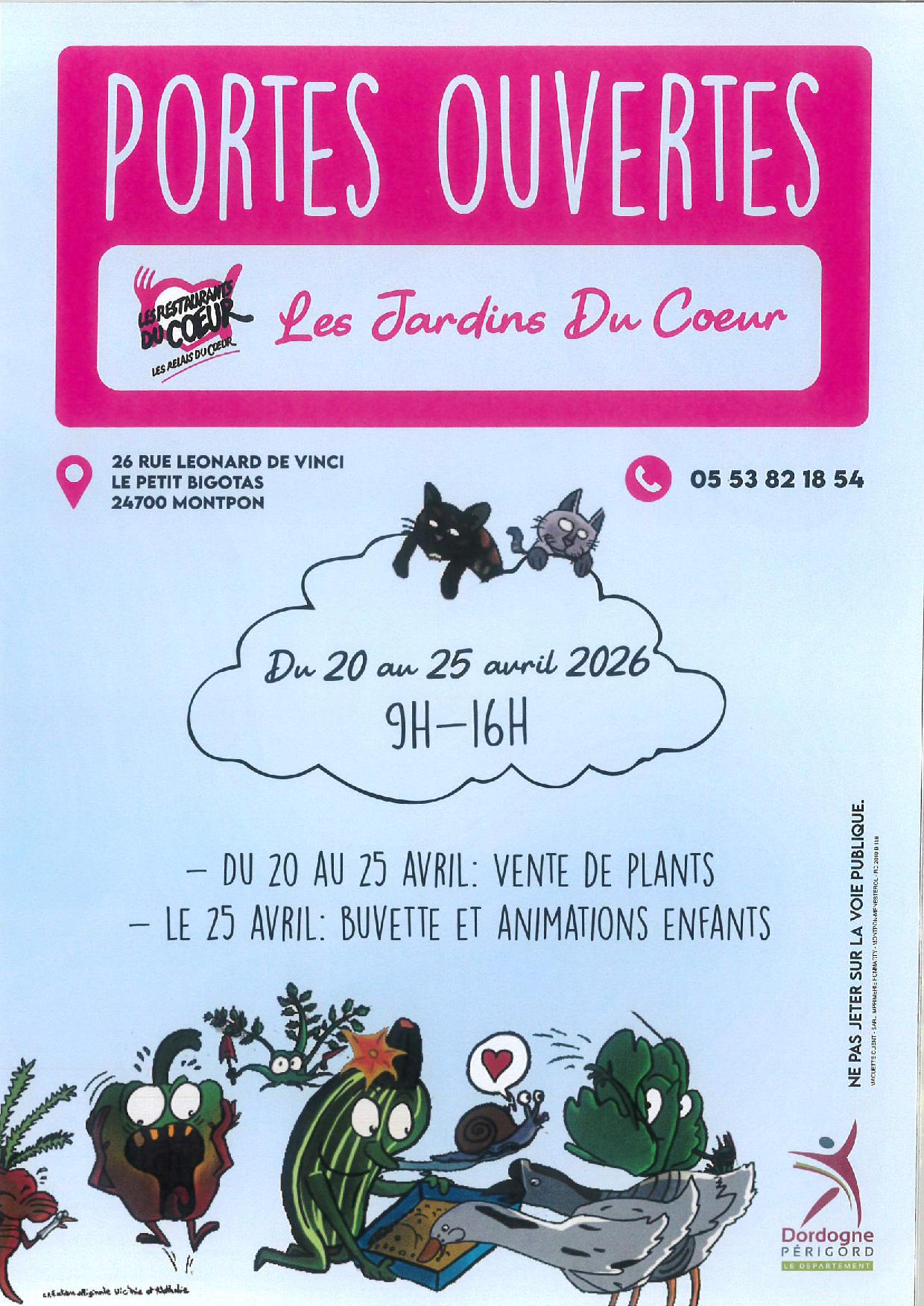 Portes ouvertes aux jardins du coeur — visuel événement