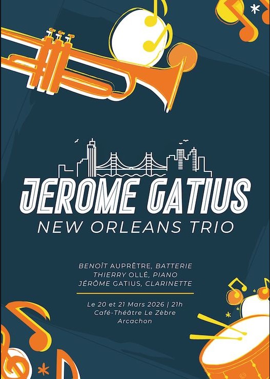 Café théâtre Le Zèbre : Jérôme Gatius New Orléans Trio