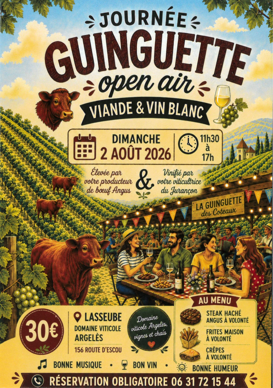 Journée guinguette "Open aire" viande & vin blanc