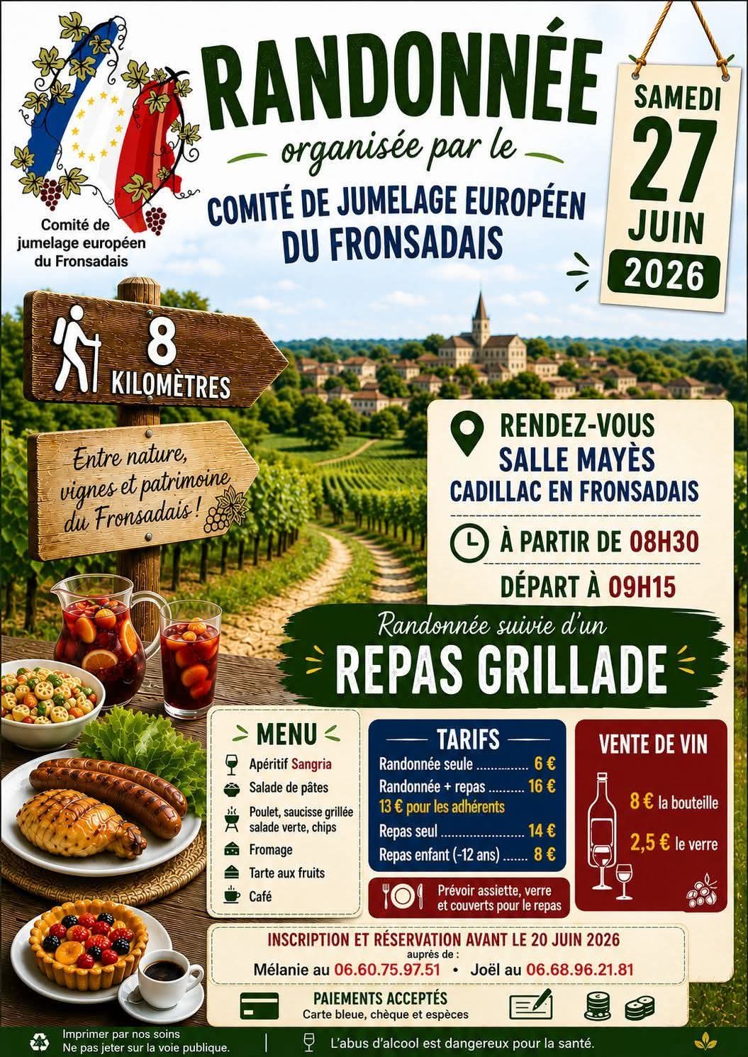 Randonnée organisée par le Comité de Jumelage Européen du Fronsadais — visuel événement