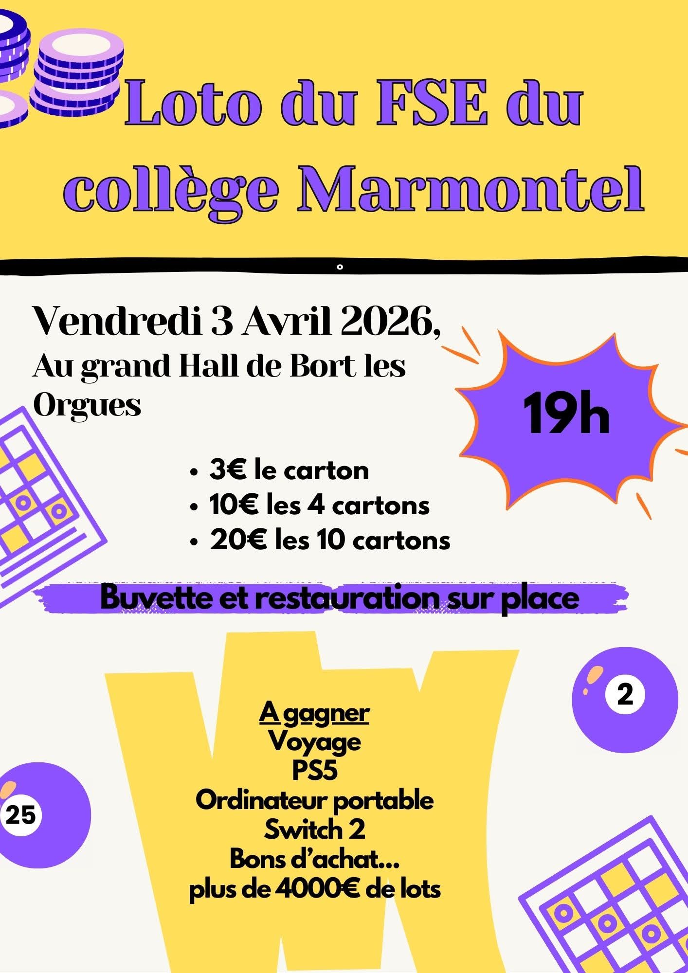 Loto du FSE Collège Marmontel