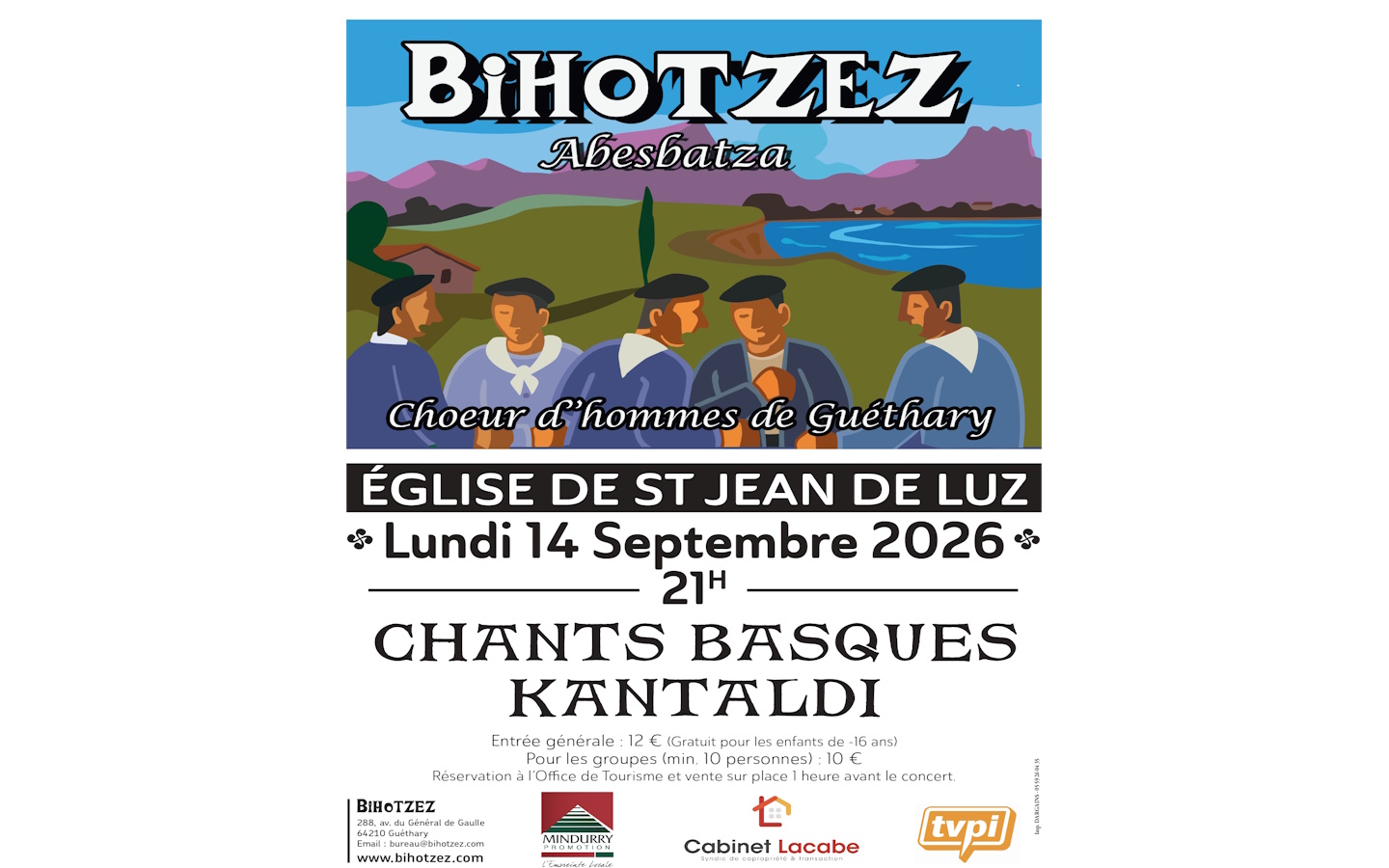 Concert du chœur d'hommes Bihotzez
