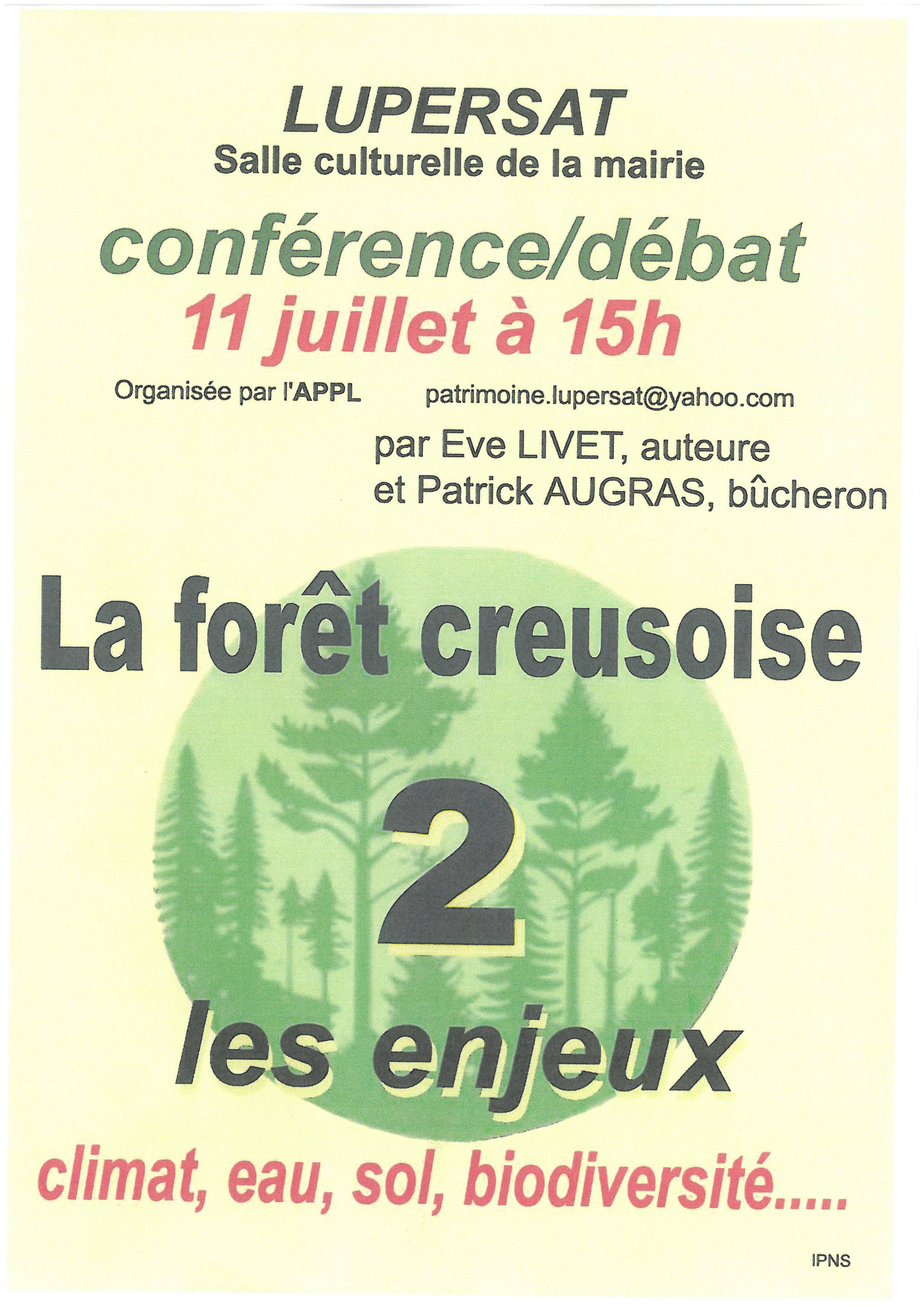 Conférence/débat : La fôret creusoise 2 les enjeux