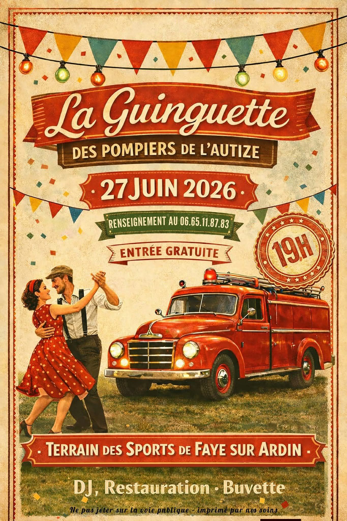 La guinguette des Pompiers de l'Autize — visuel événement