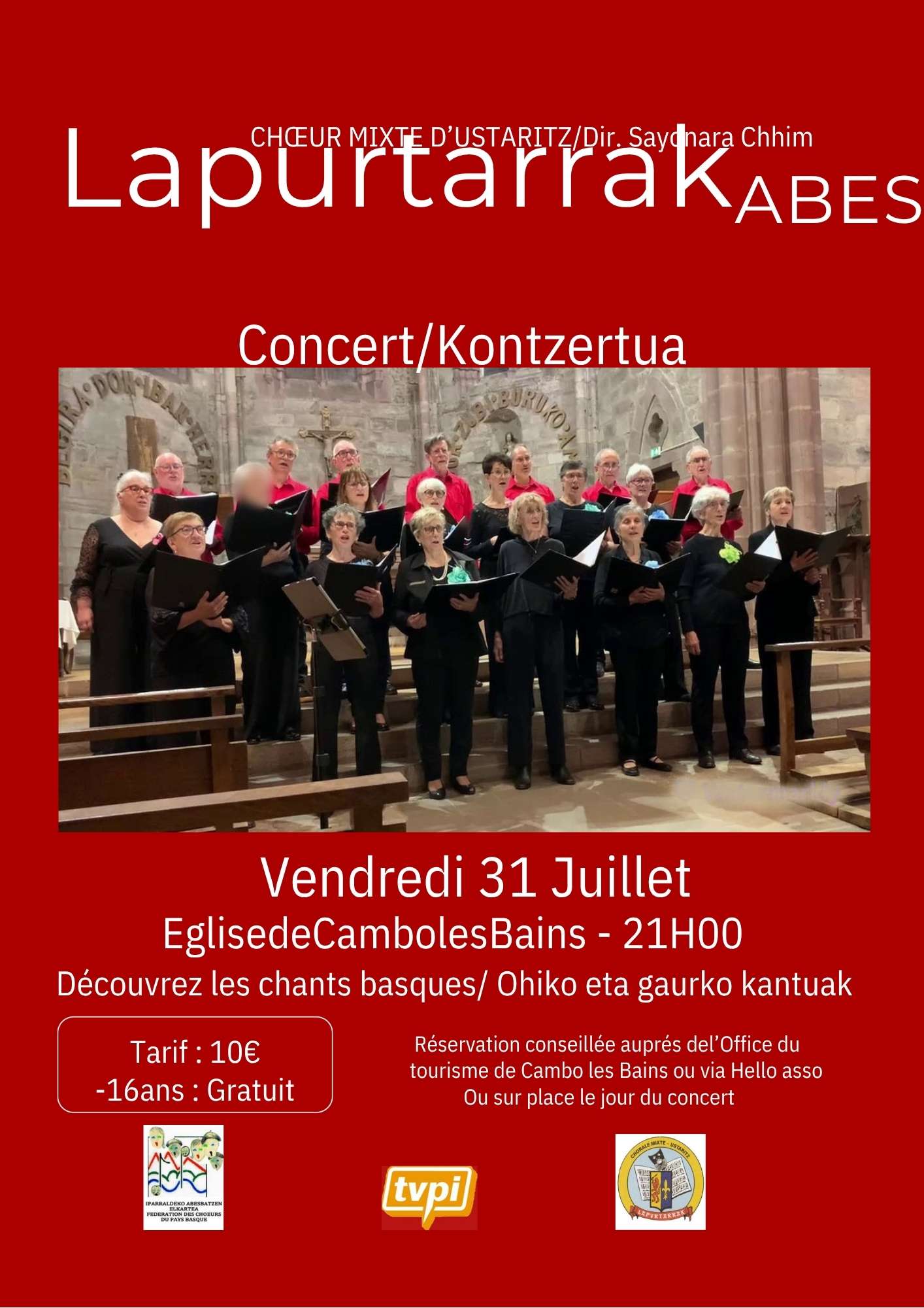 Concert – Chants basques avec la chorale mixte Lapurtarrak