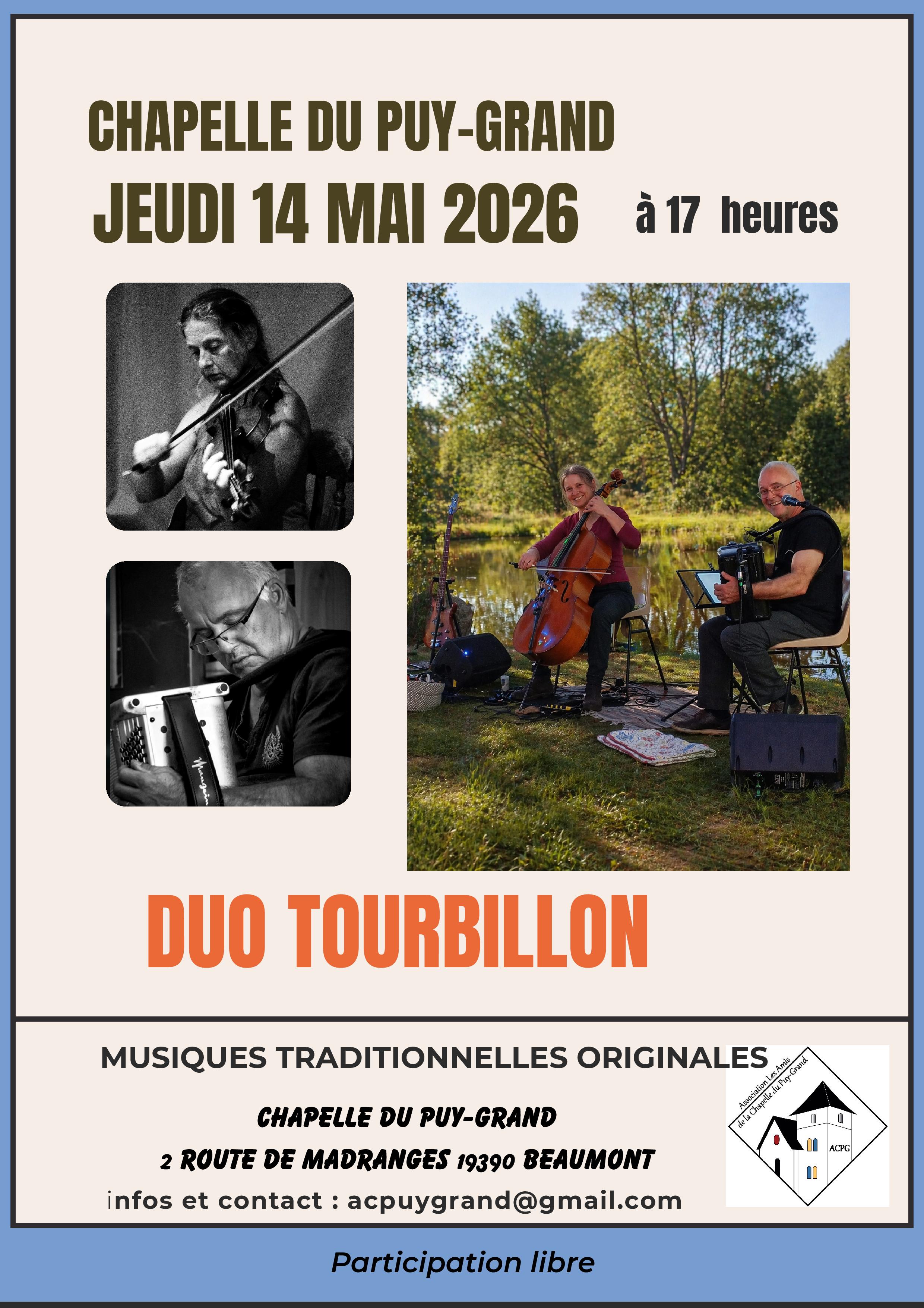 Chapelle du Puy Grand : Duo Tourbillon — visuel événement