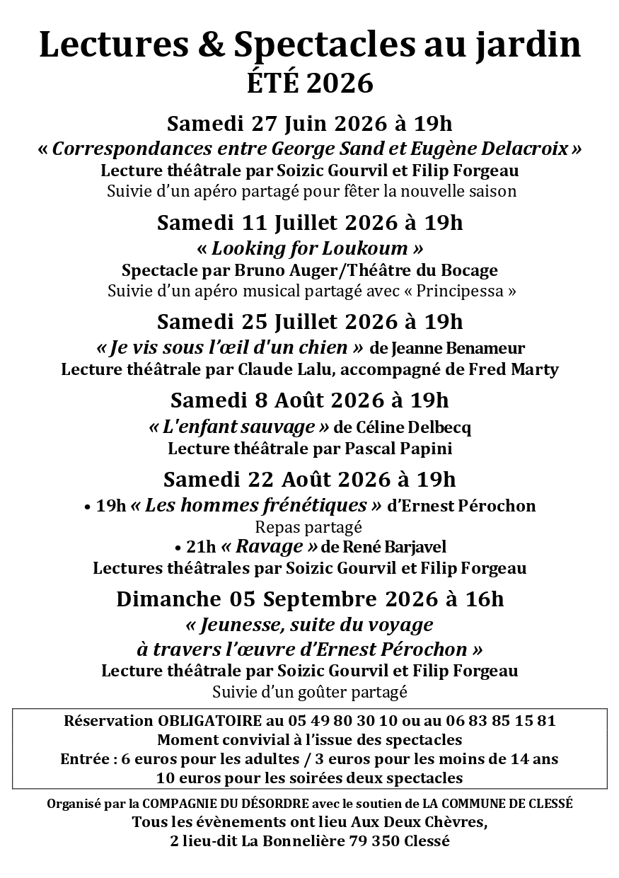 Lectures et spectacles au jardin - Lecture théâtrale