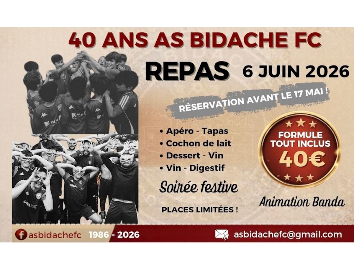 Les 40ans de l'AS Bidache FC — visuel événement