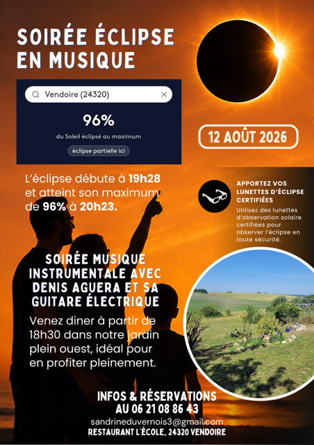 Soirée champêtre éclipse et étoiles en musique
