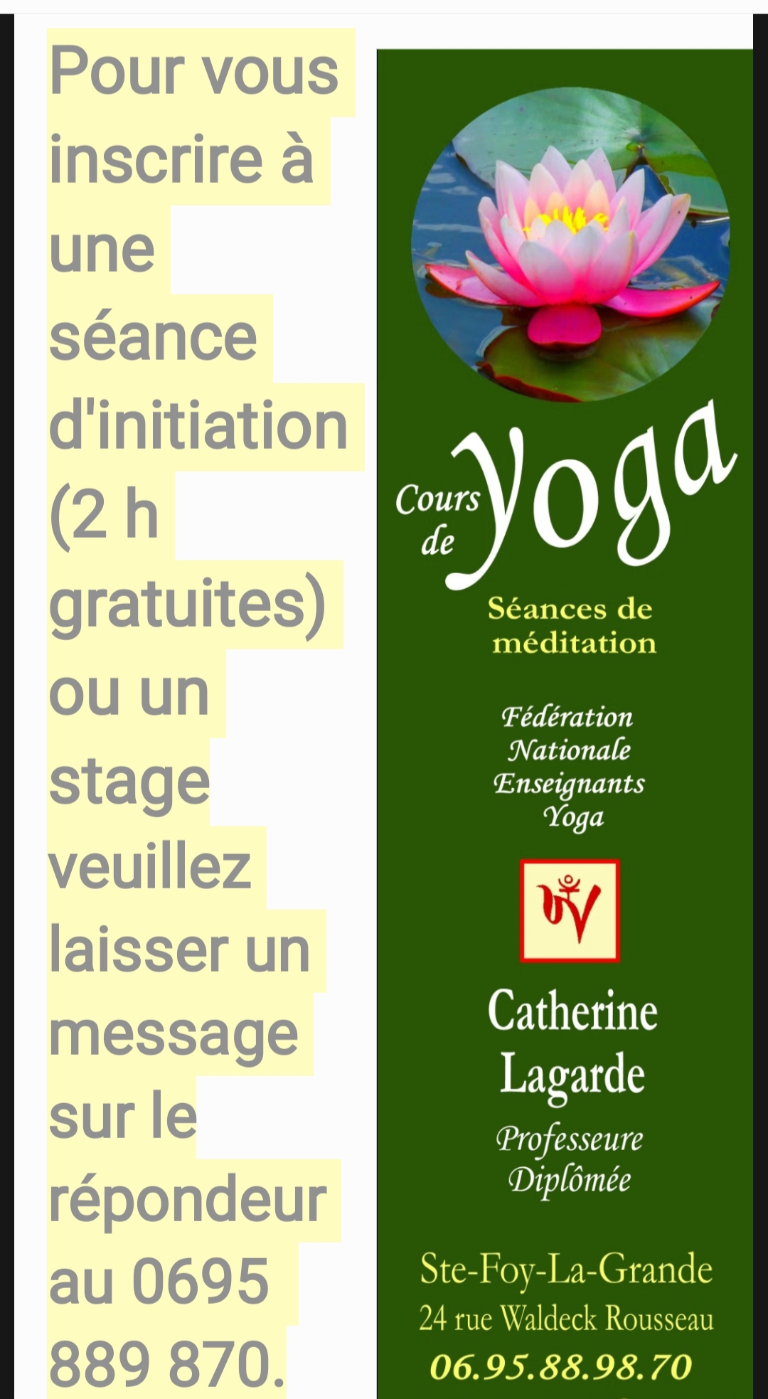 Stage de méditation et étude des Yoga Sutras par l'association Le Corps Passerelle, Sainte-Foy-la-Grande - photo 4