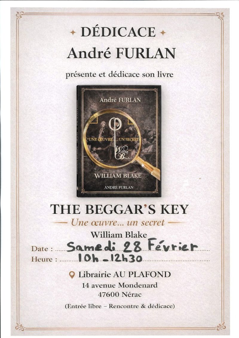 Dédicace du livre Une oeuvre, un secret sur William Blake
