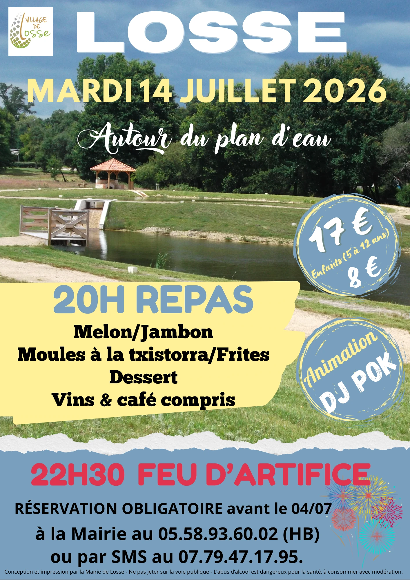 Repas autour du plan d'eau