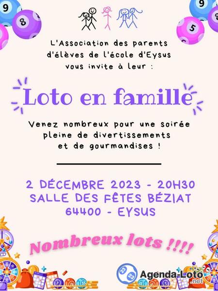 Loto de l'école d'Eysus Loto de l'école d'Eysus