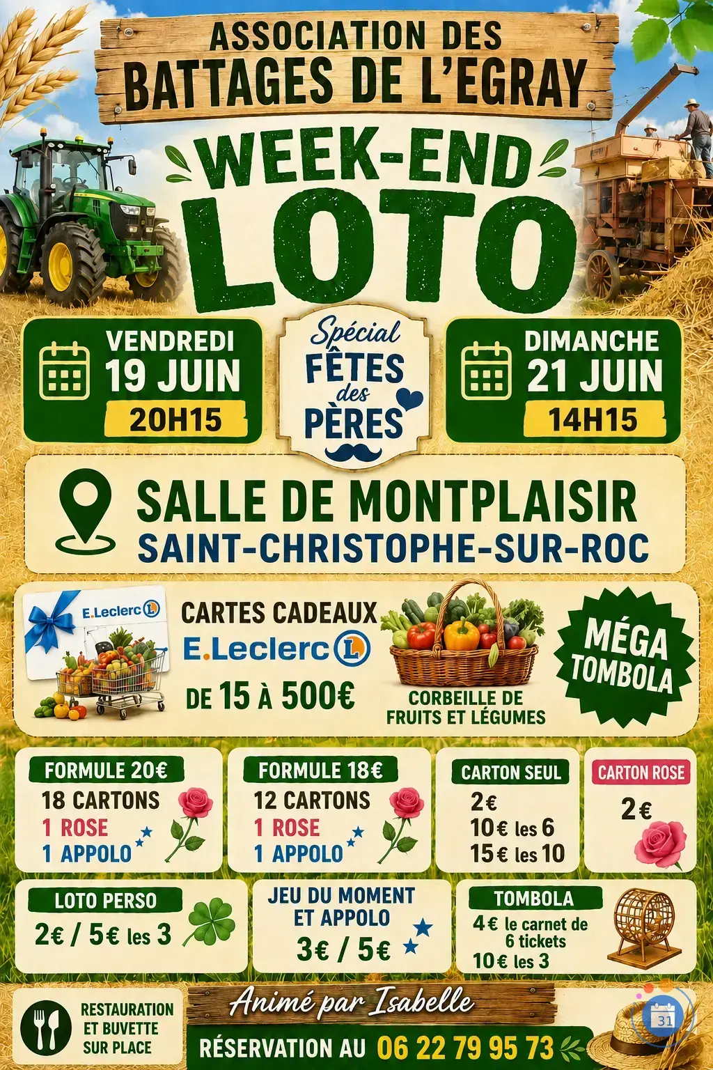 Week-end lotos spécial Fêtes des Pères