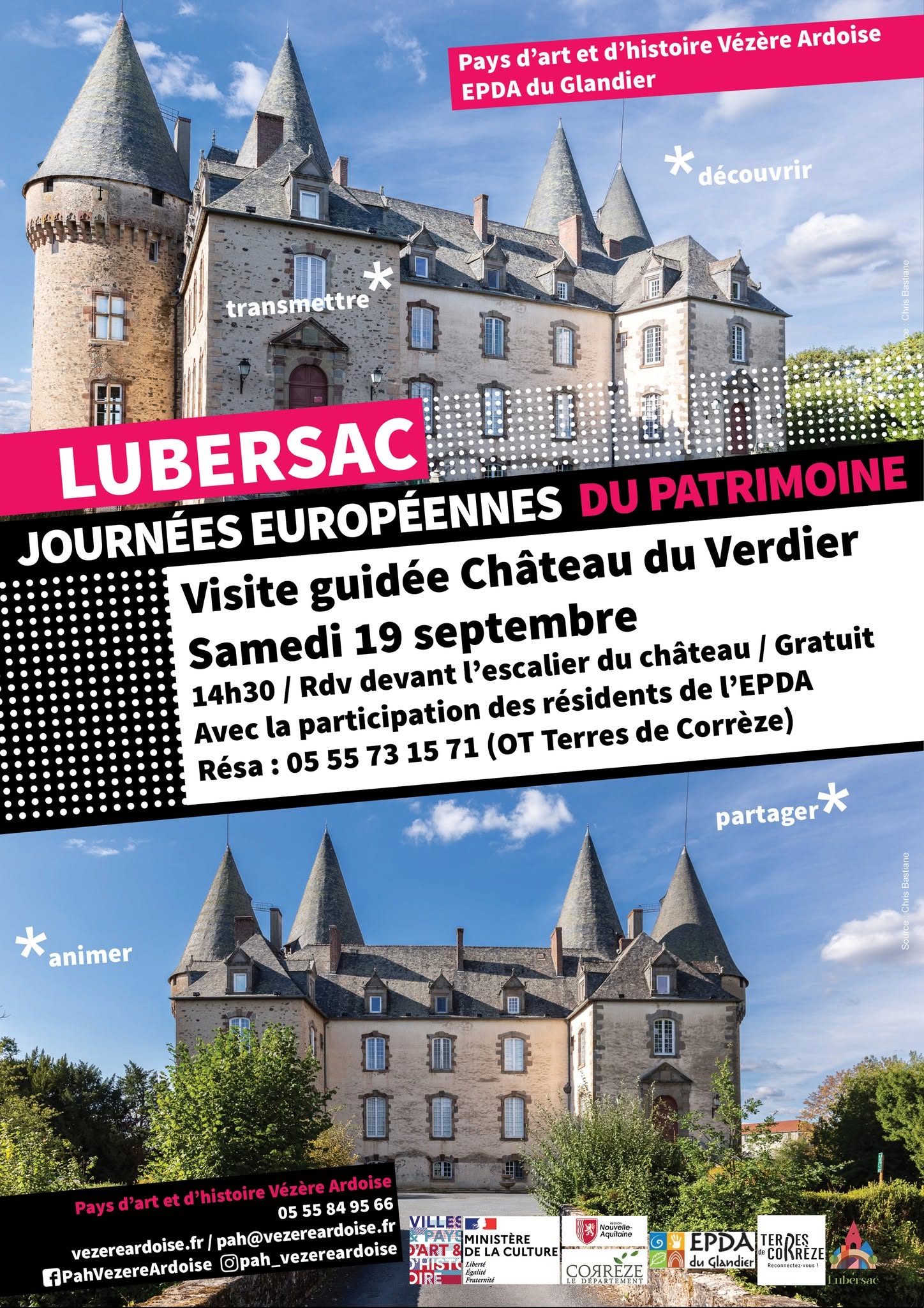 Journées du Patrimoine à Lubersac : Visite guidée du château du Verdier
