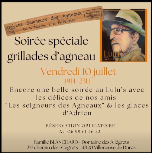 Soirée vins charcuterie et fromage au Domaine des Allégrets
