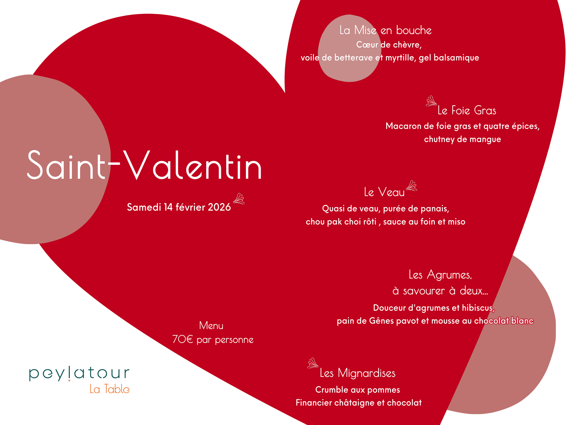 La Saint-Valentin à Pey la Tour La Table