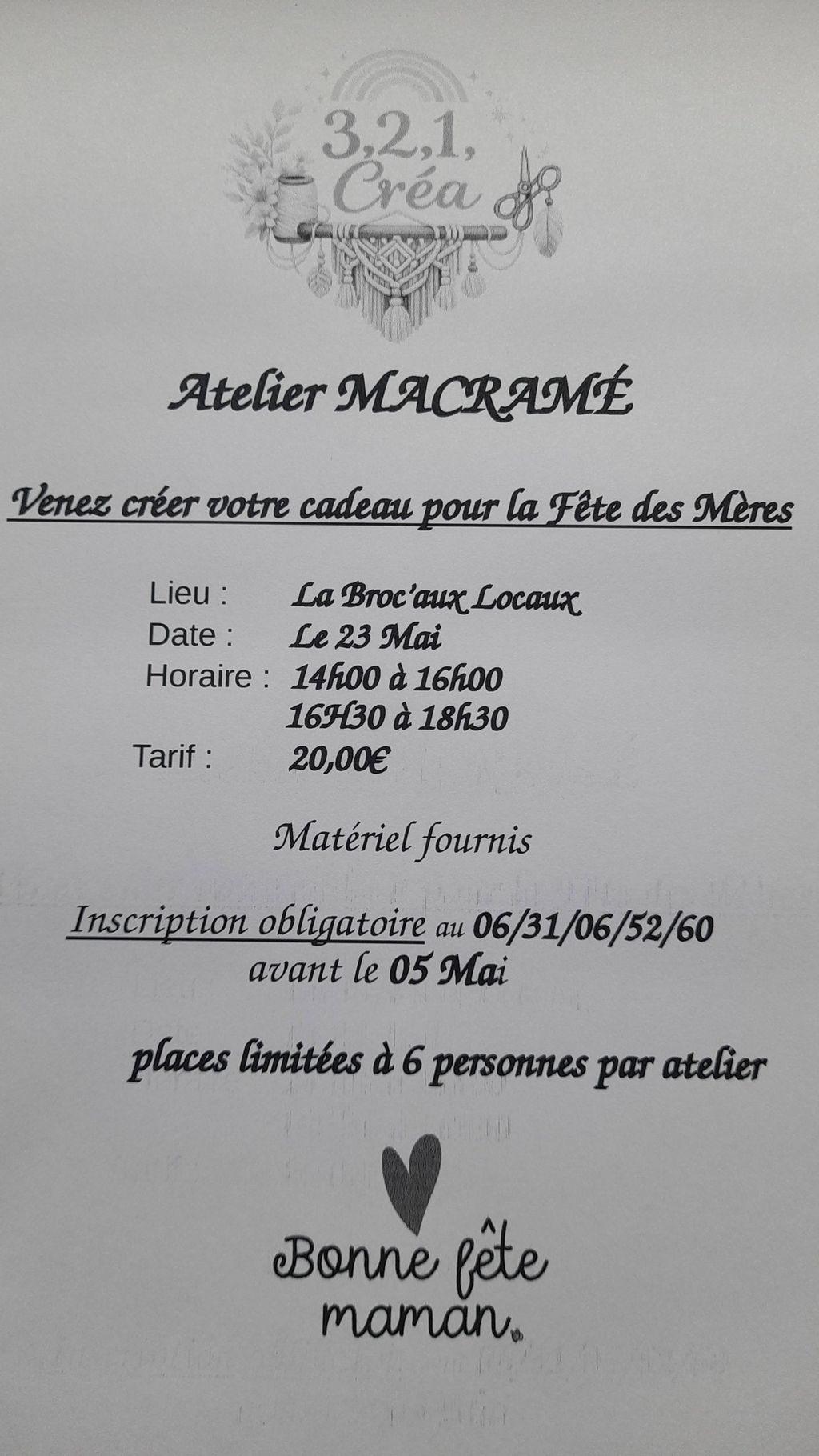 Atelier Macramé — visuel événement