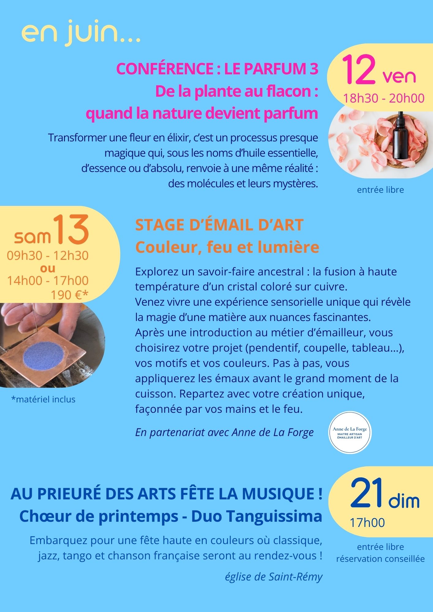 Stage au Prieuré des Arts au mois de Juin à Saint-Rémy — visuel événement