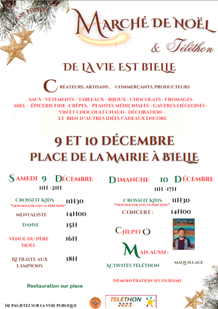 Marché de Noël et Téléthon Marché de Noël et Téléthon