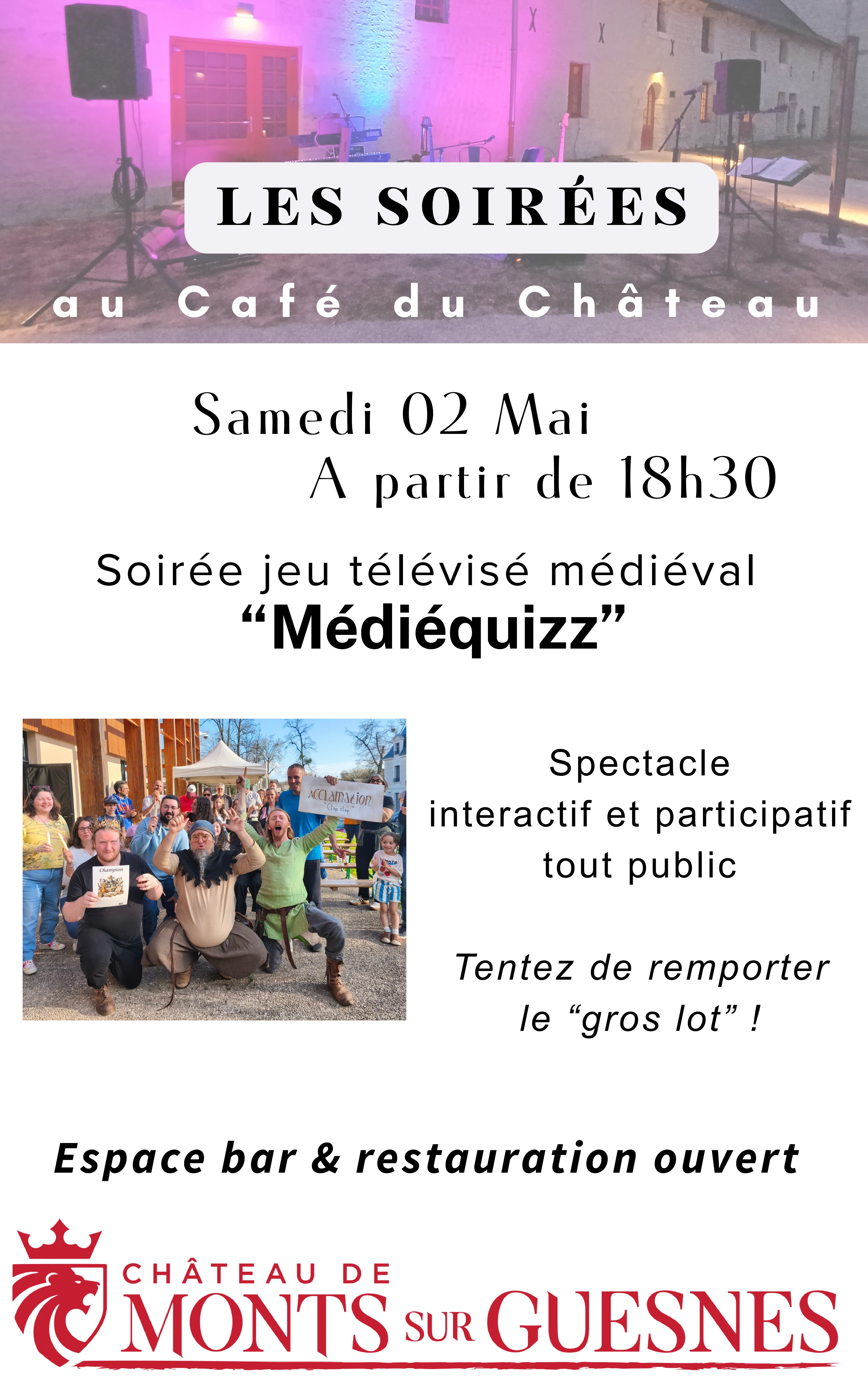 Soirée Jeu télévisé médiéval "Médiéquizz"  au Café du château — visuel événement