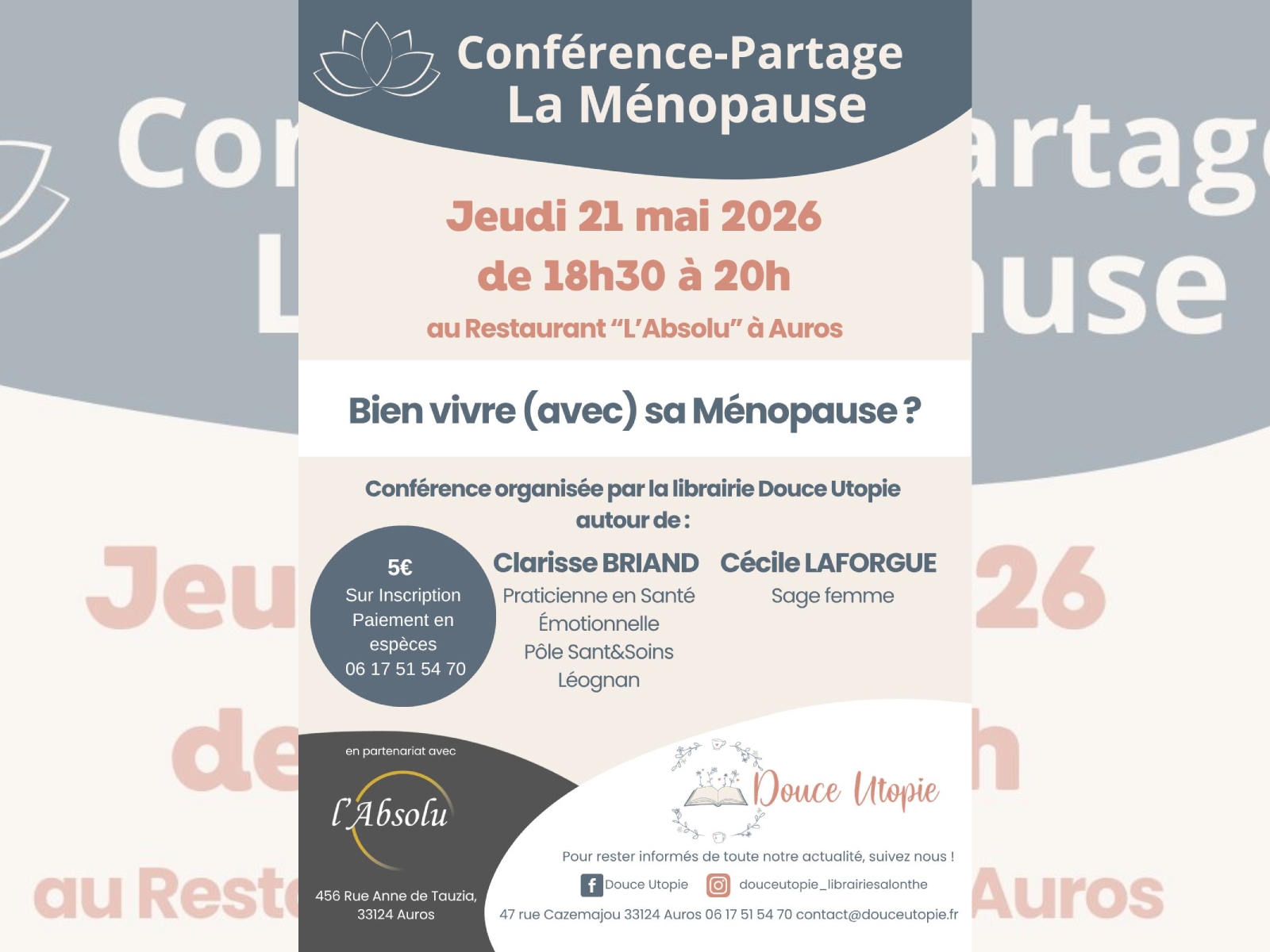 Conférence-Partage La Ménopause — visuel événement