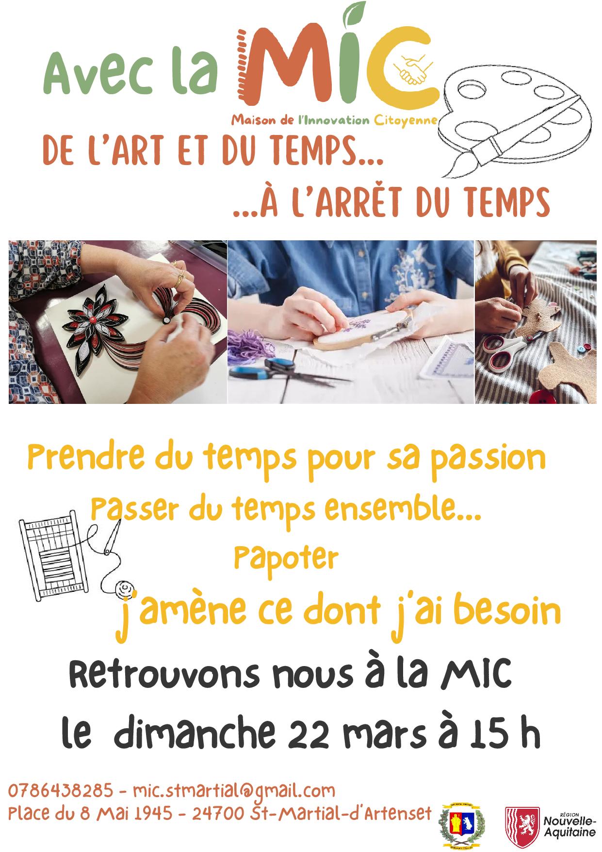 De l'art et du temps : loisirs artistiques ou créatifs
