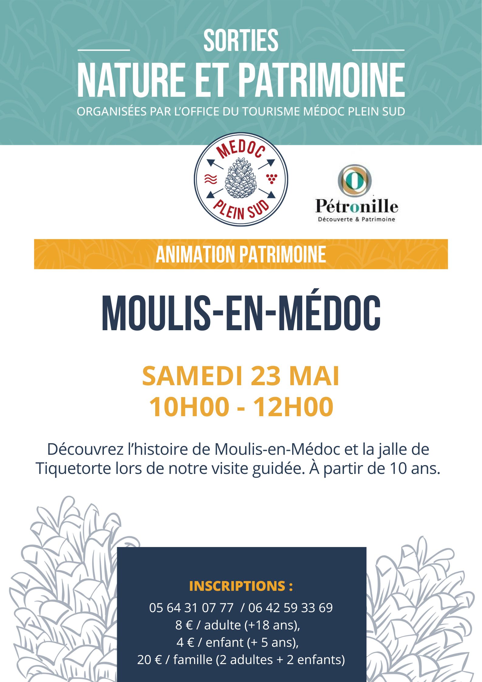 Sortie patrimoine : Histoire et patrimoine de la ville Moulis et de la Jalle de Tiquetorte — visuel événement