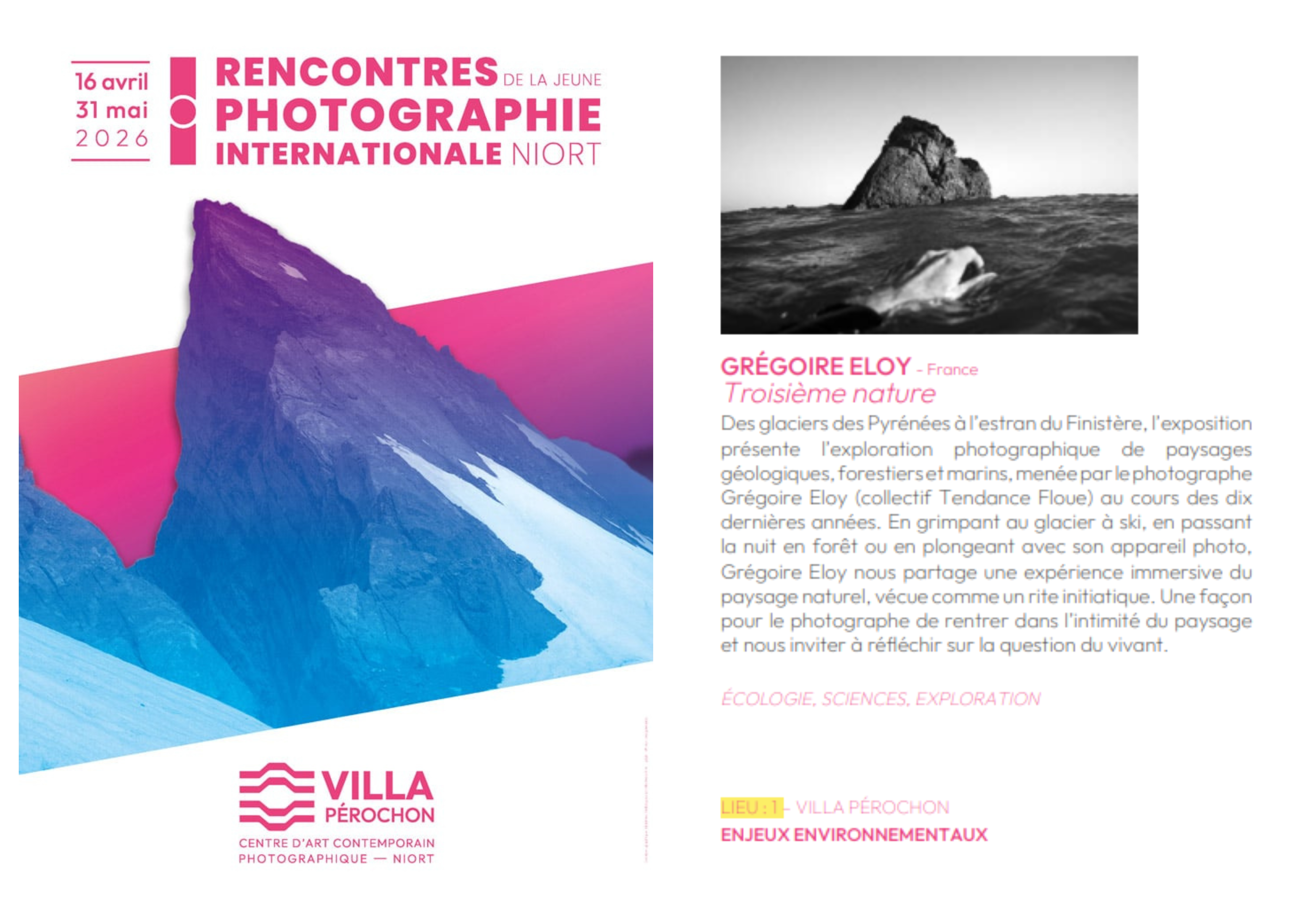 Rencontres de la jeune photographie internationale "Troisième nature" à Niort — visuel événement