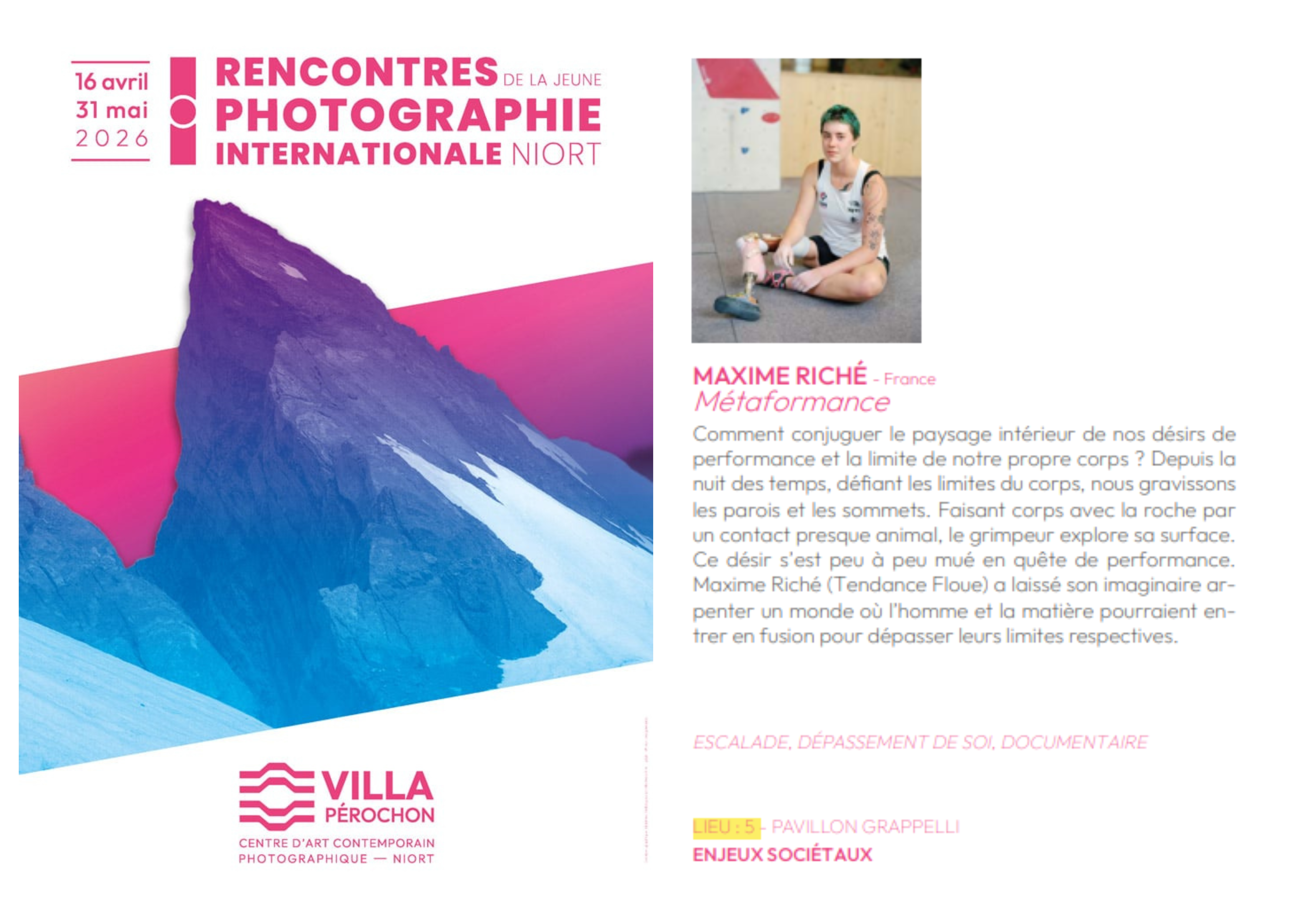 Rencontres de la jeune photographie internationale "Métaformance" à Niort — visuel événement