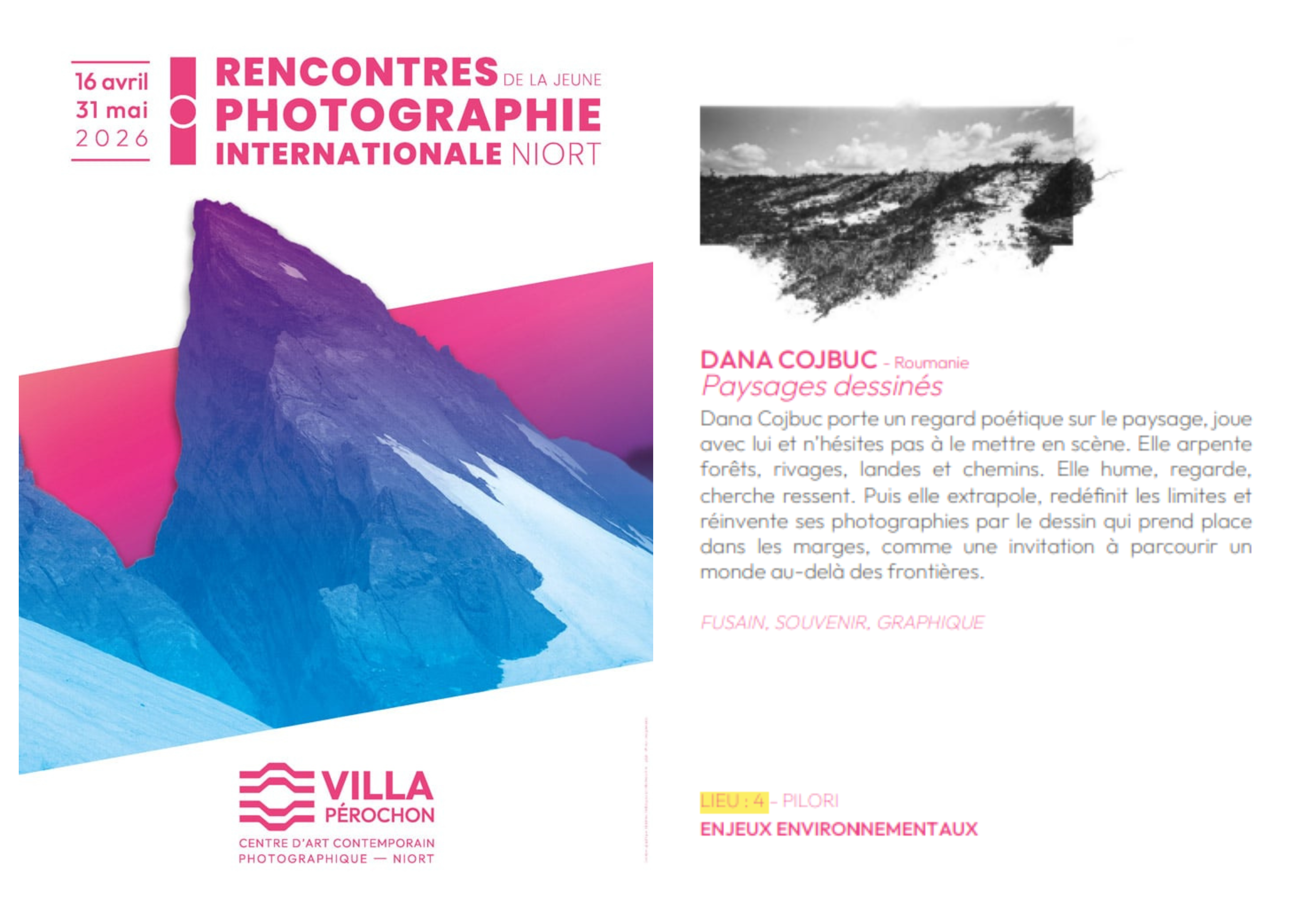 Rencontres de la jeune photographie internationale "Paysages dessinés" à Niort — visuel événement