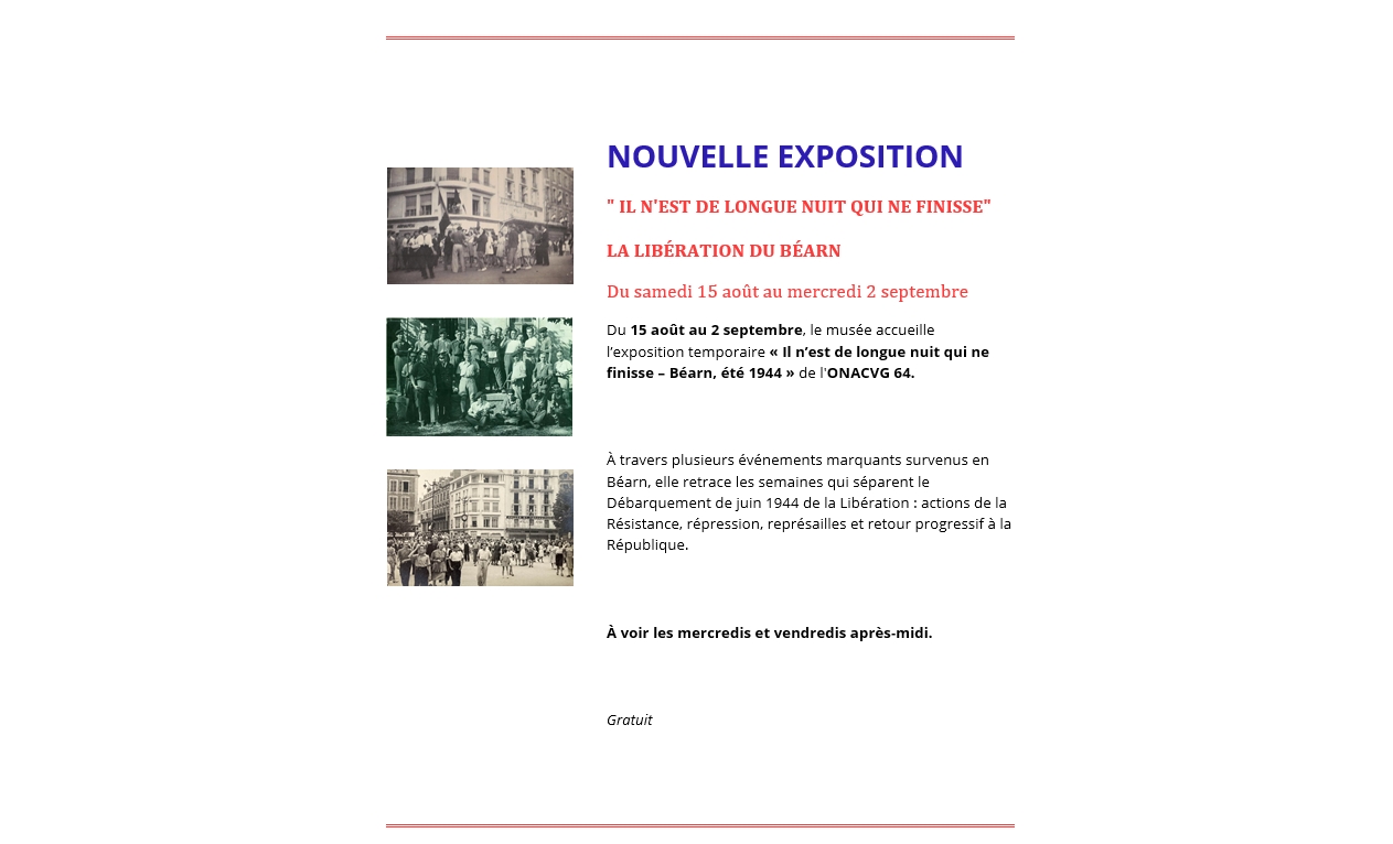 Exposition: Il n'est de longue nuit qui finisse - La libération du Béarn