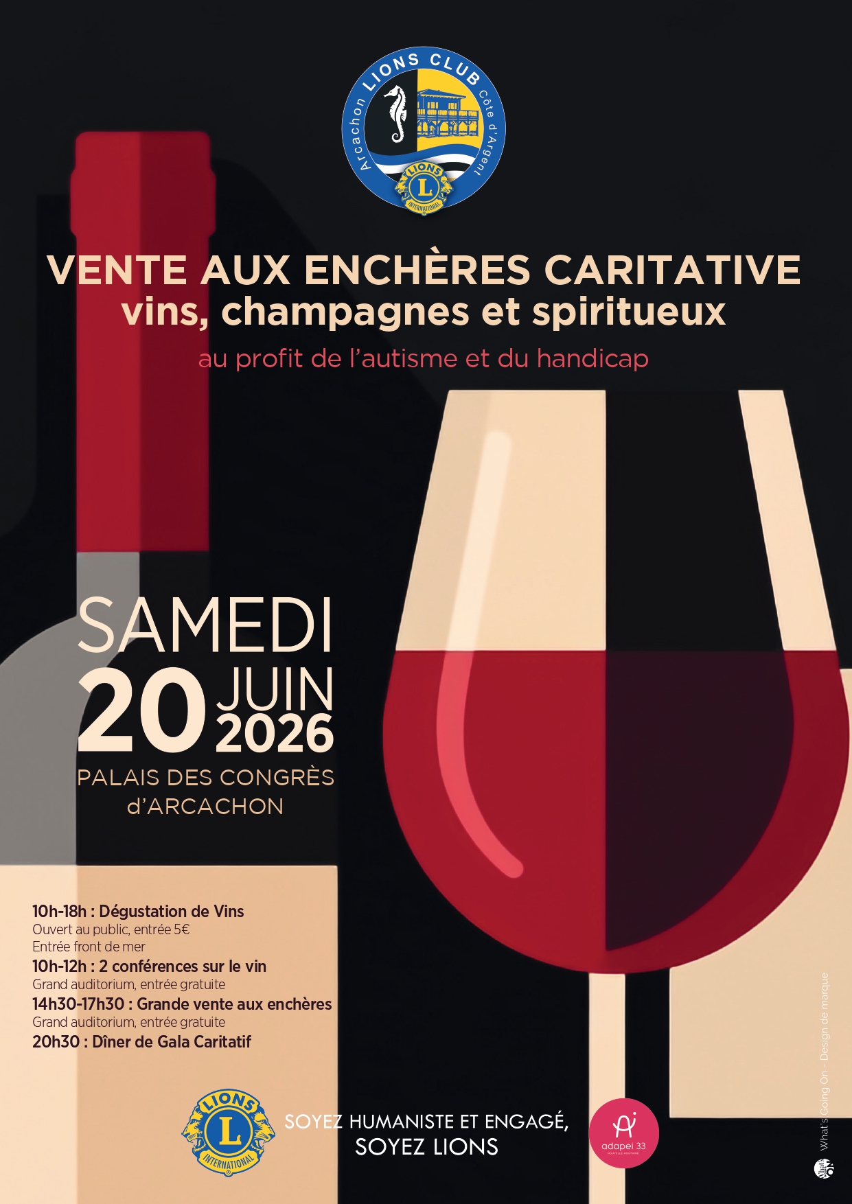 Vente aux enchères caritatives : vins, champagne et spiritueux — visuel événement