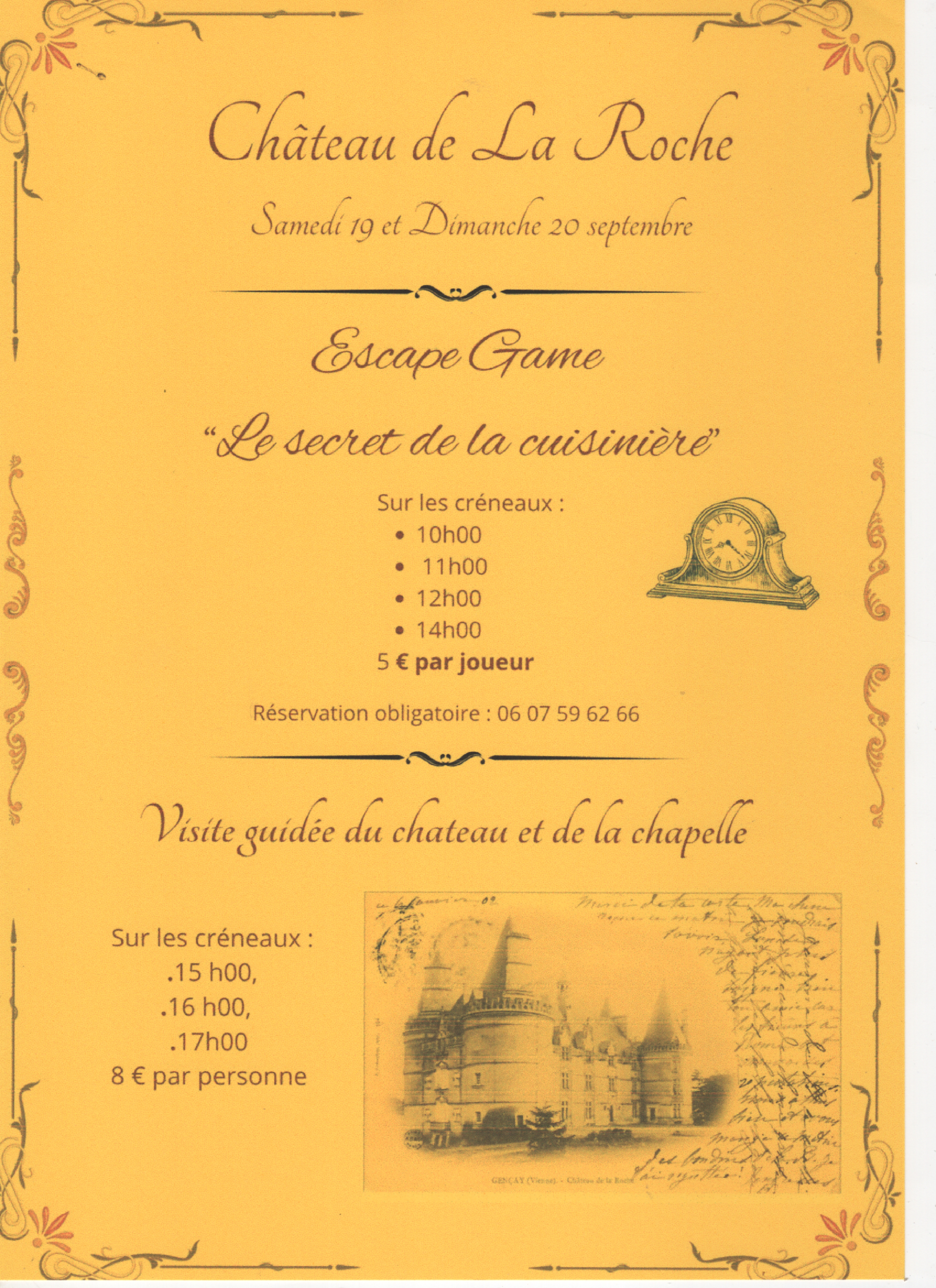 Journées Européennes du Patrimoine : Château de la Roche