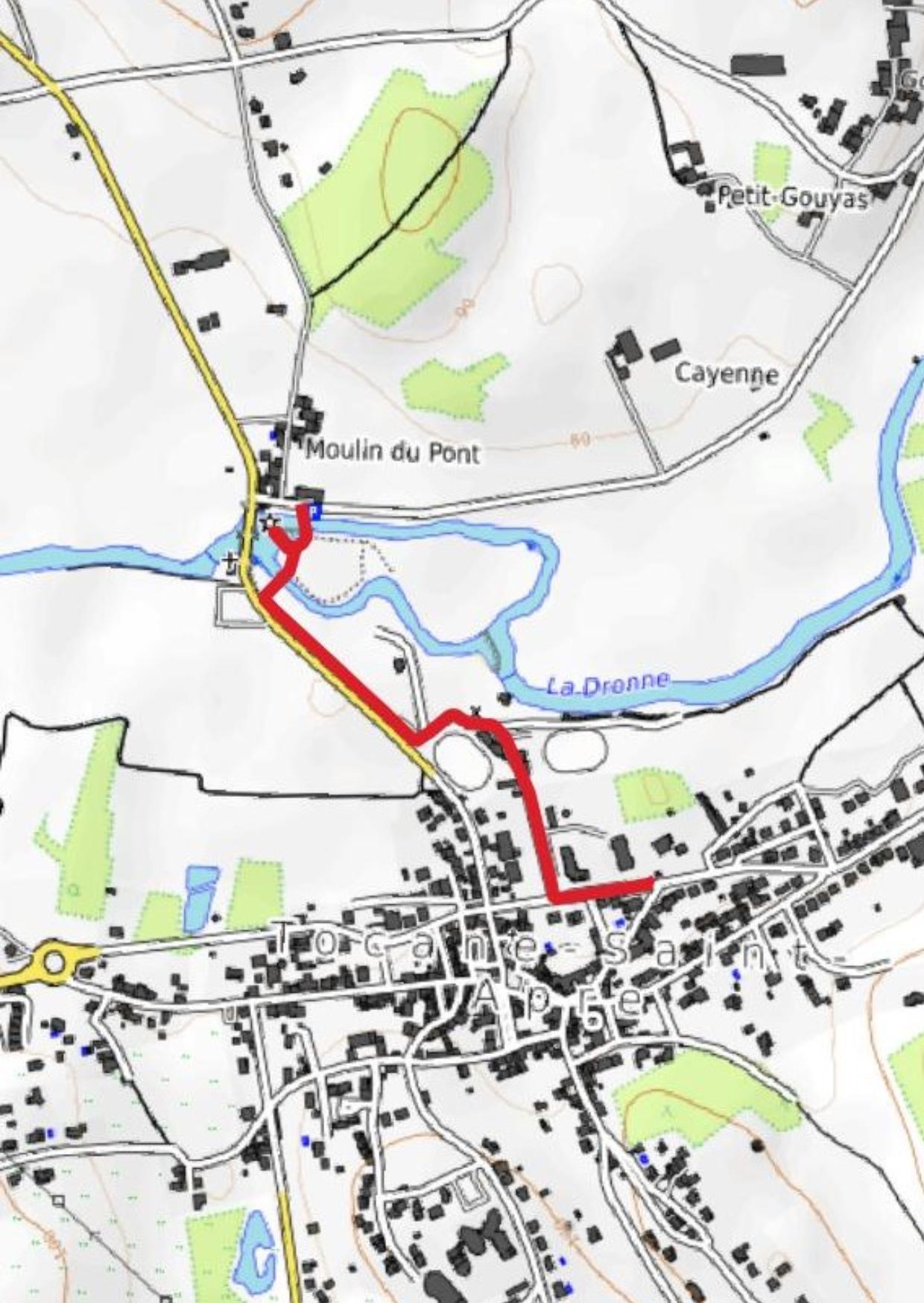 Tocane Saint-Apre en écomobilité - Baignade et moulins sur la dronne