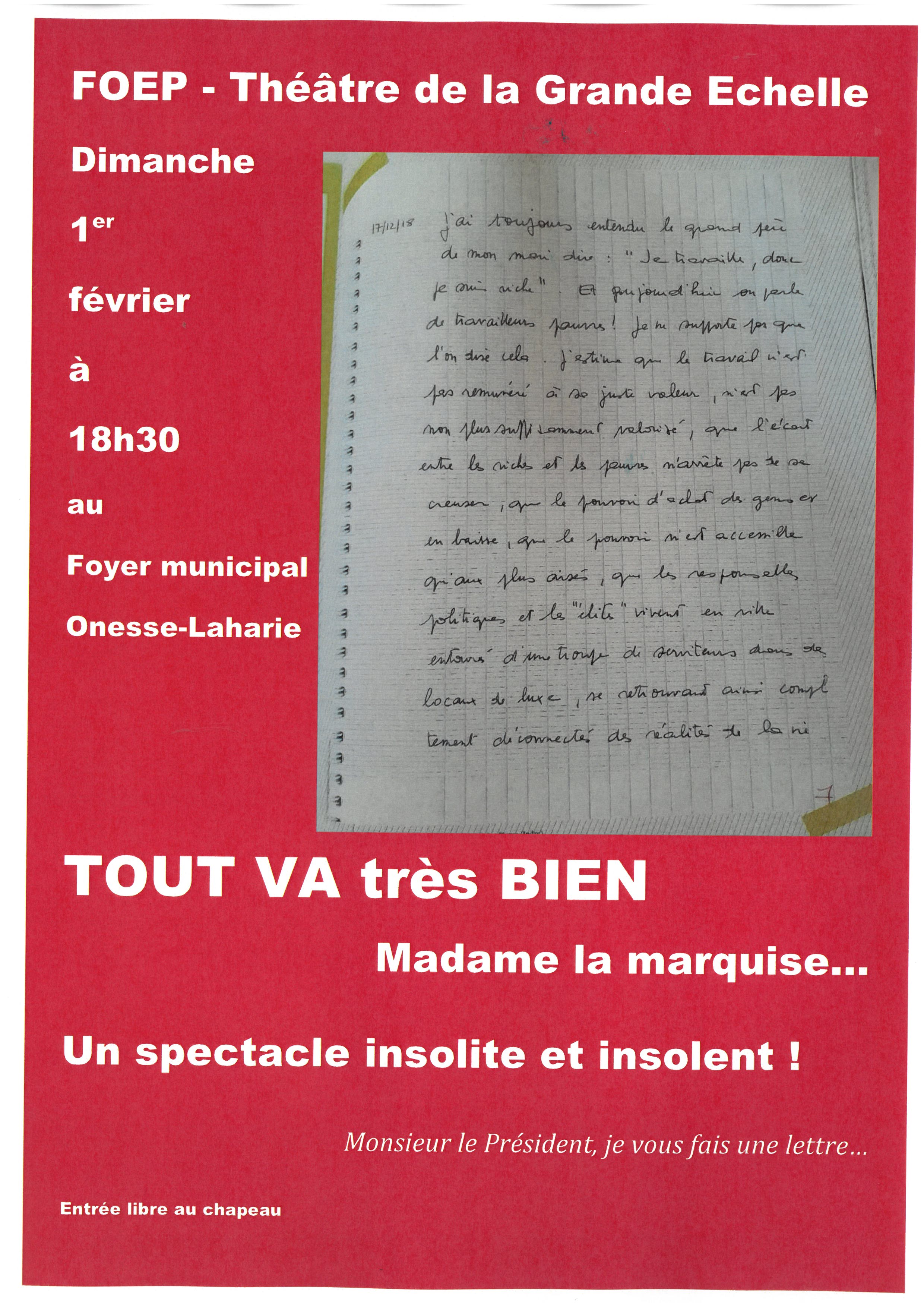 Tout va très bien Madame la marquise