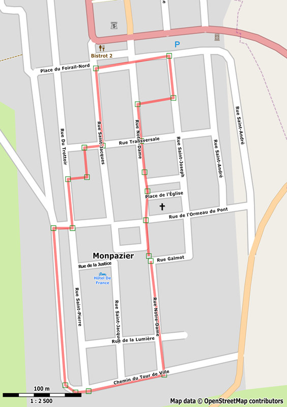 Circuit découverte de Monpazier. Plus beaux villages de France