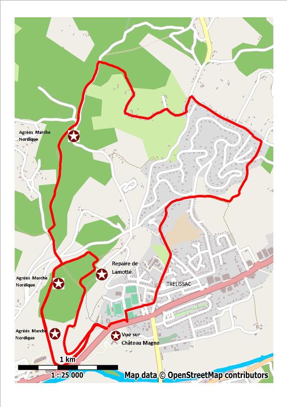 Boucle de Randonnée Nordique, Trélissac