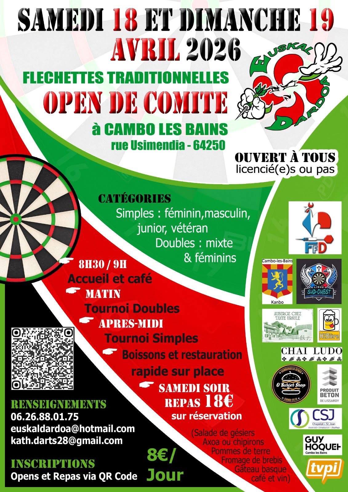Fléchettes traditionnelles - Open de comité