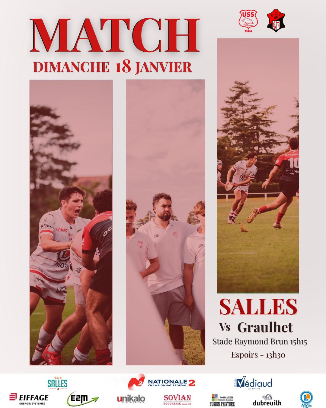 Match de rugby Salles contre Graulhet