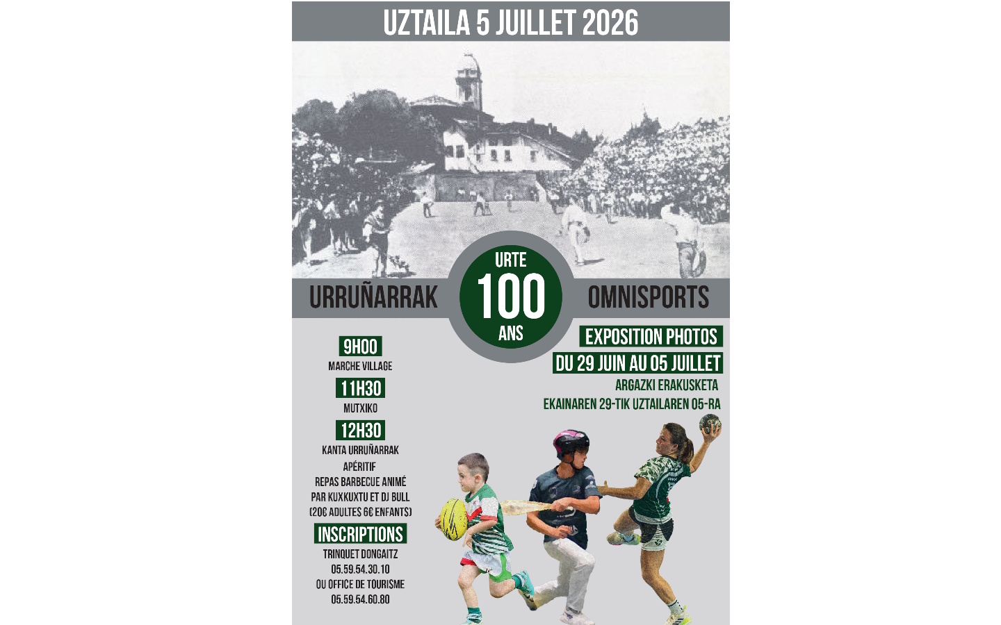 Centenaire de l'Urruñarrak omnisports — visuel événement