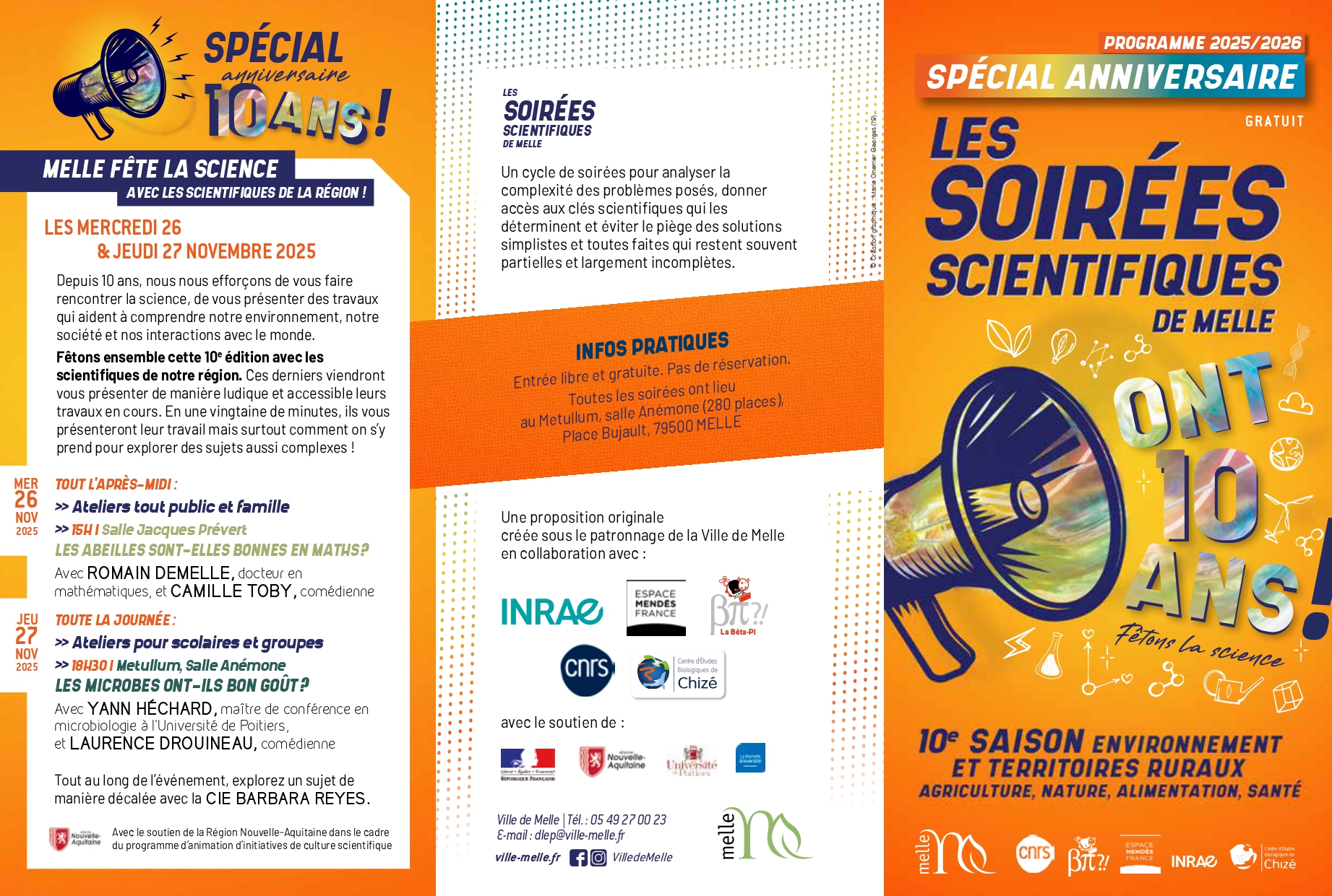 Les soirées scientifiques de Melle - 10e saison