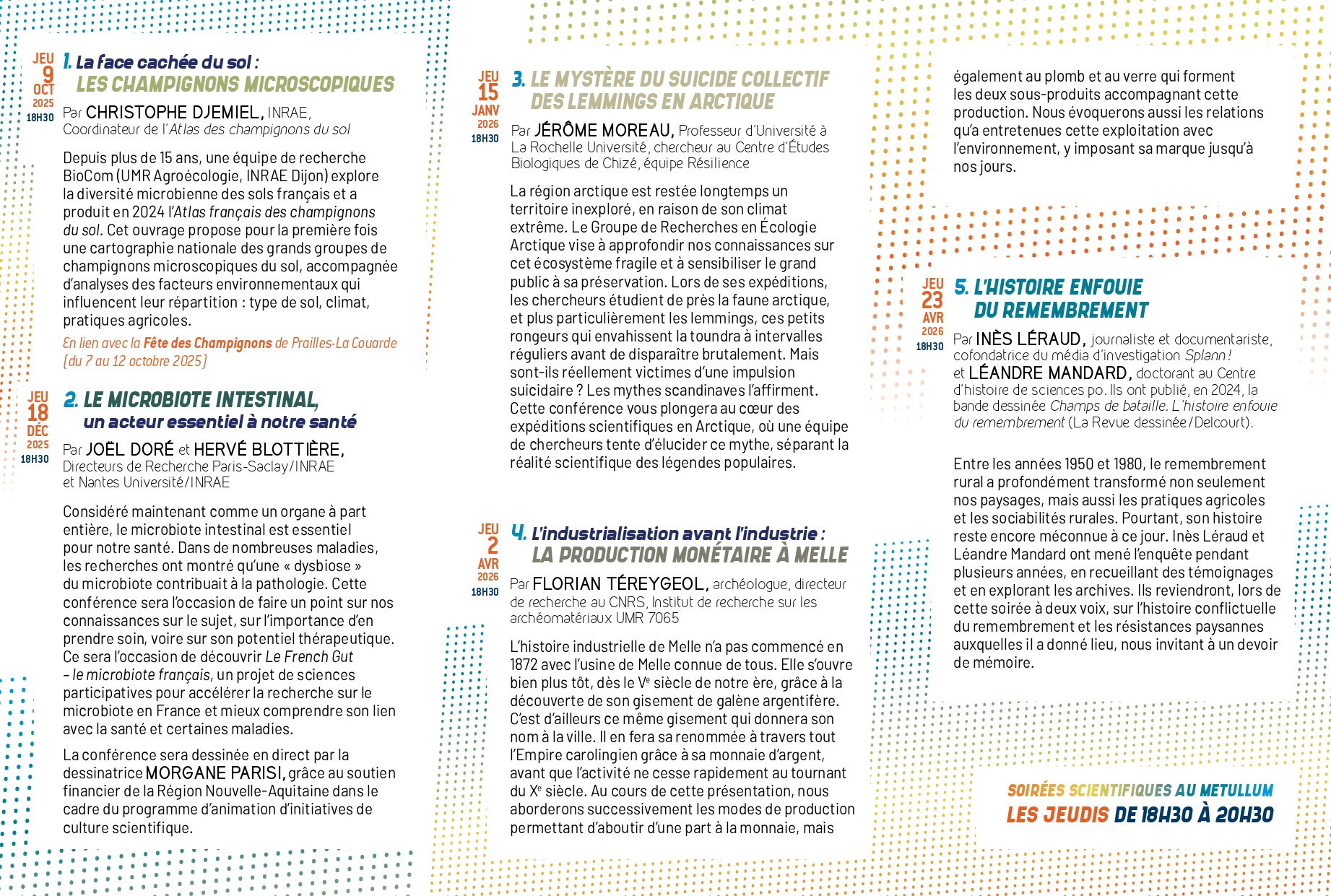 Les soirées scientifiques de Melle - 10e saison, Melle