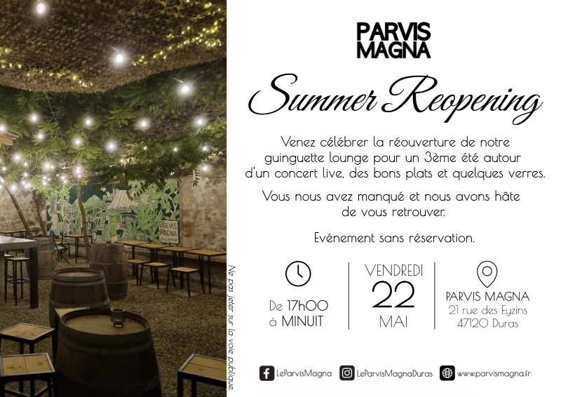 Le Parvis Magna Summer Reopening — visuel événement