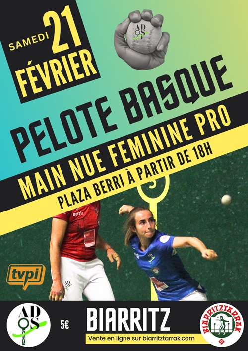 Pelote Basque à Plaza Berri - Ados Pilota - Main nue féminine professionnelle
