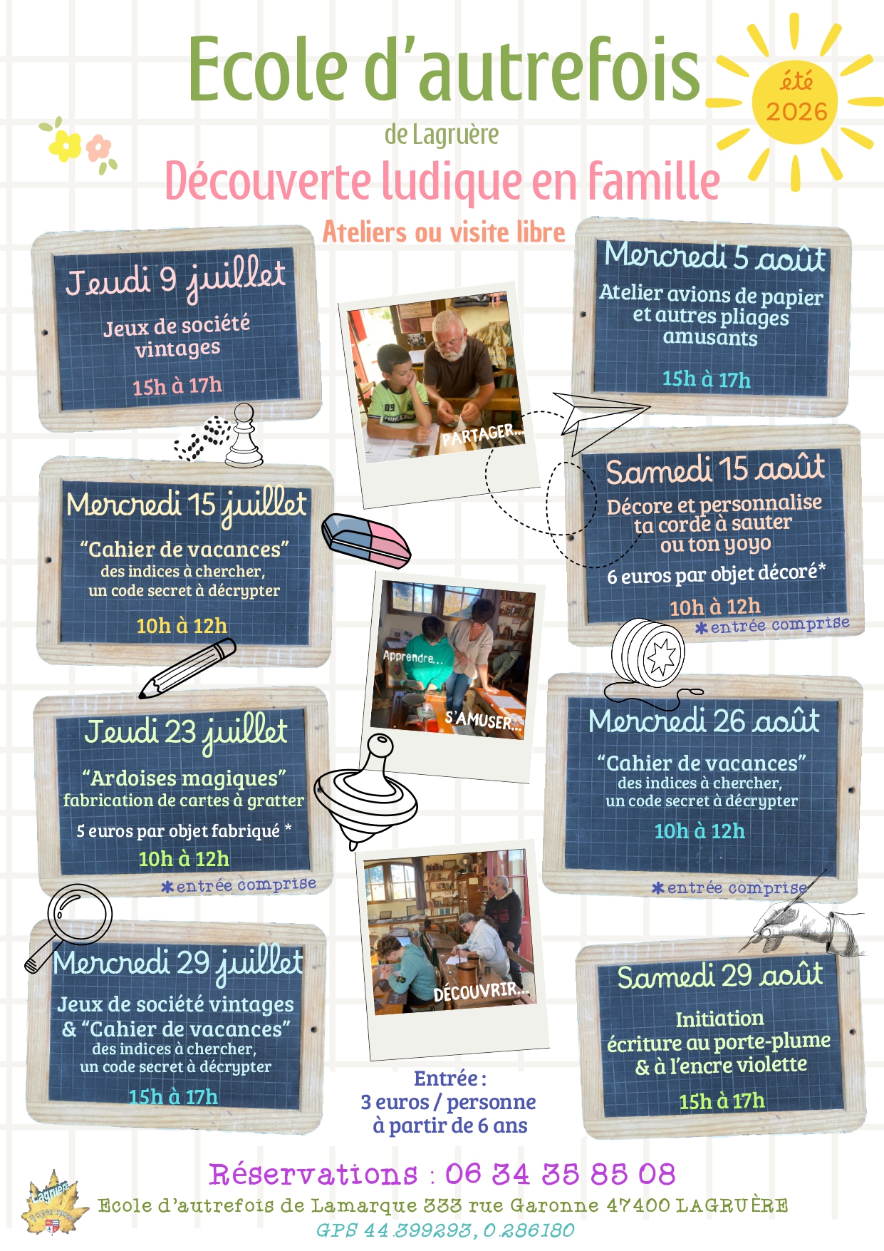 Cartel del evento Découverte ludique en famille à l'Ecole d'autrefois