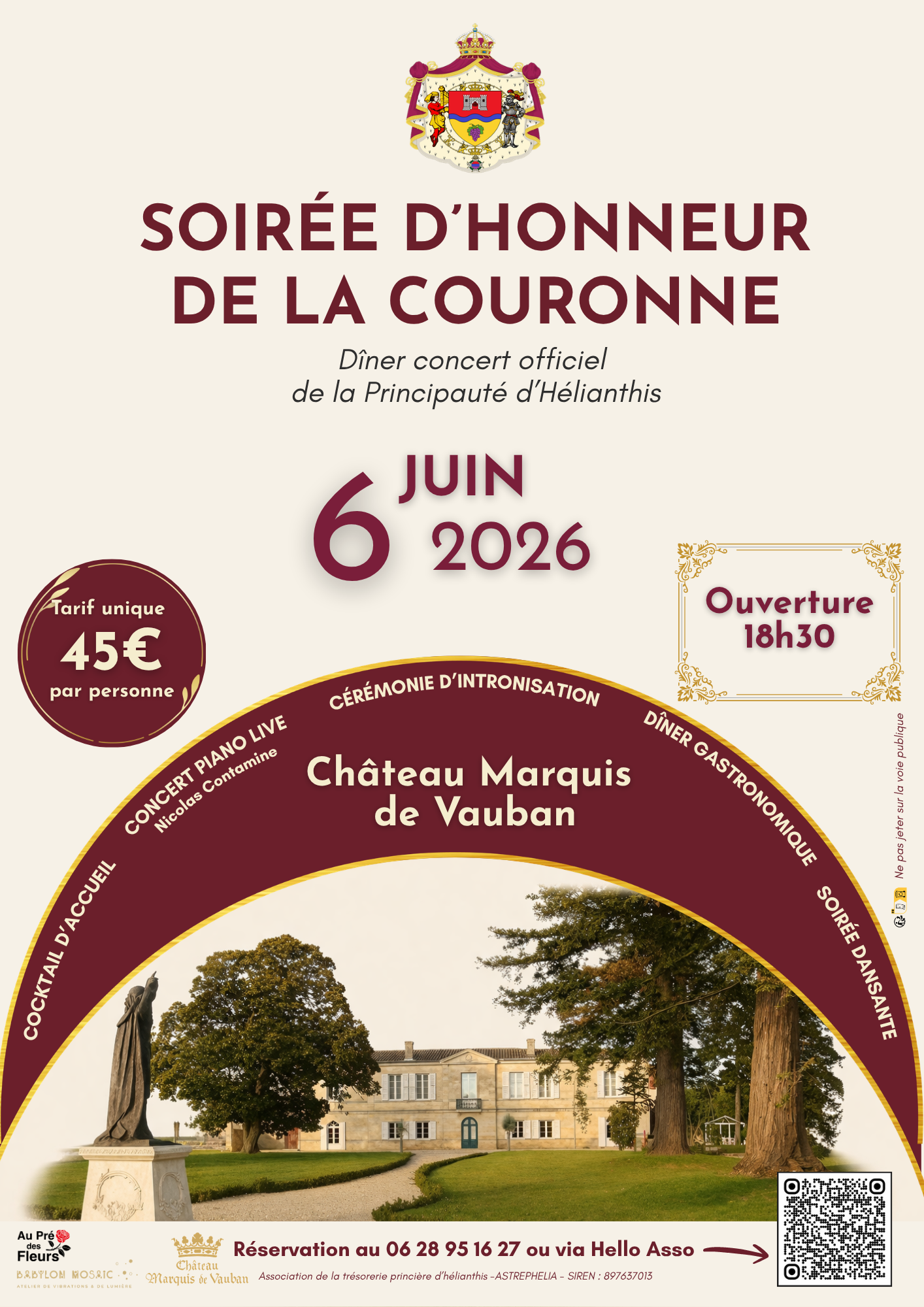 Soirée d'honneur de la Couronne — visuel événement