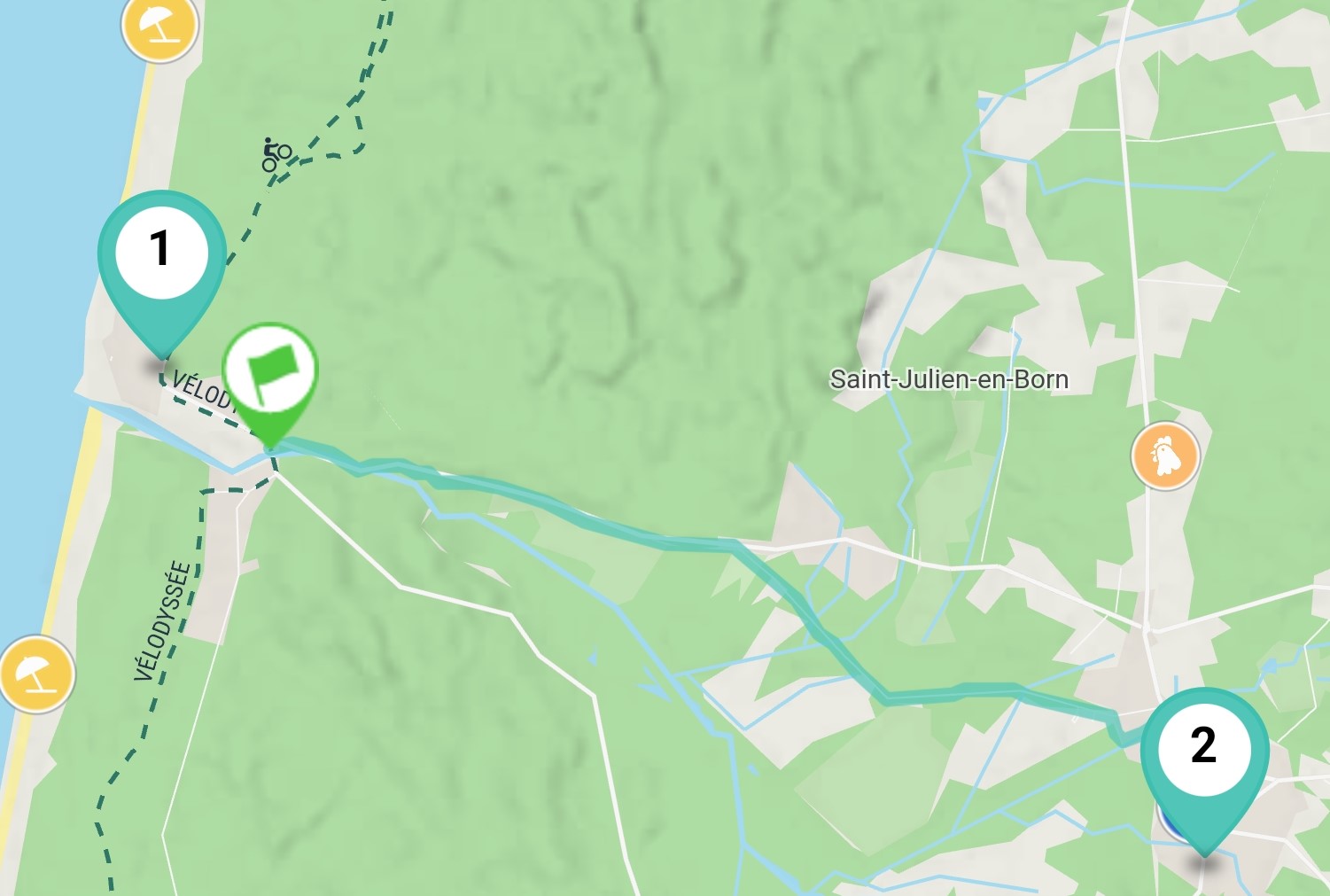 Piste Cyclable Contis-Plage / Saint-Julien-en-Born